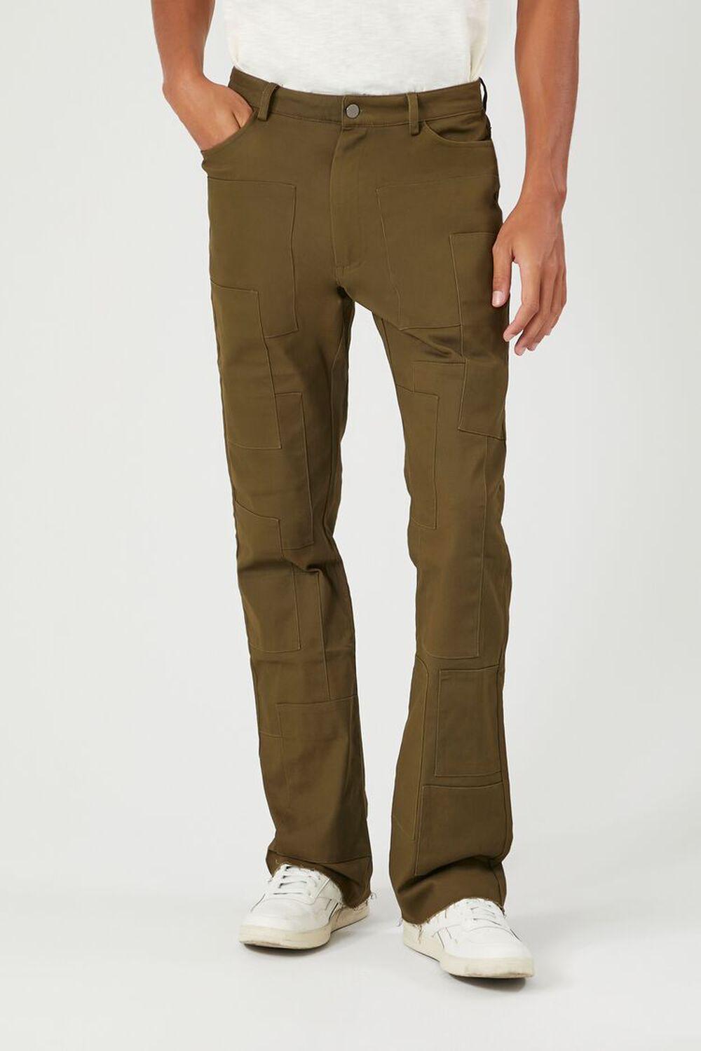 Twill Mid-Rise Flare Pants | Forever 21 Product Image