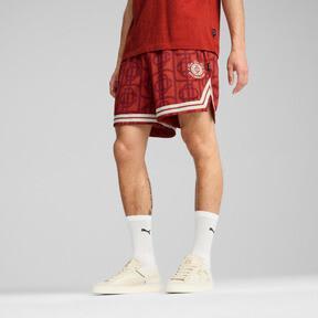 PUMA x PALM TREE CREW AOP Men's Mesh Shorts in Mars Red/Aop Product Image