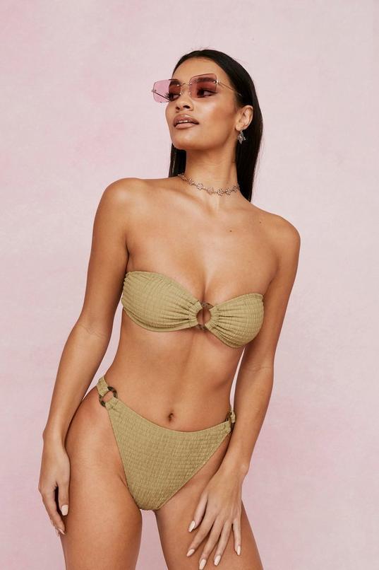 Bandeau O Ring Crinkle Bikini Top Product Image