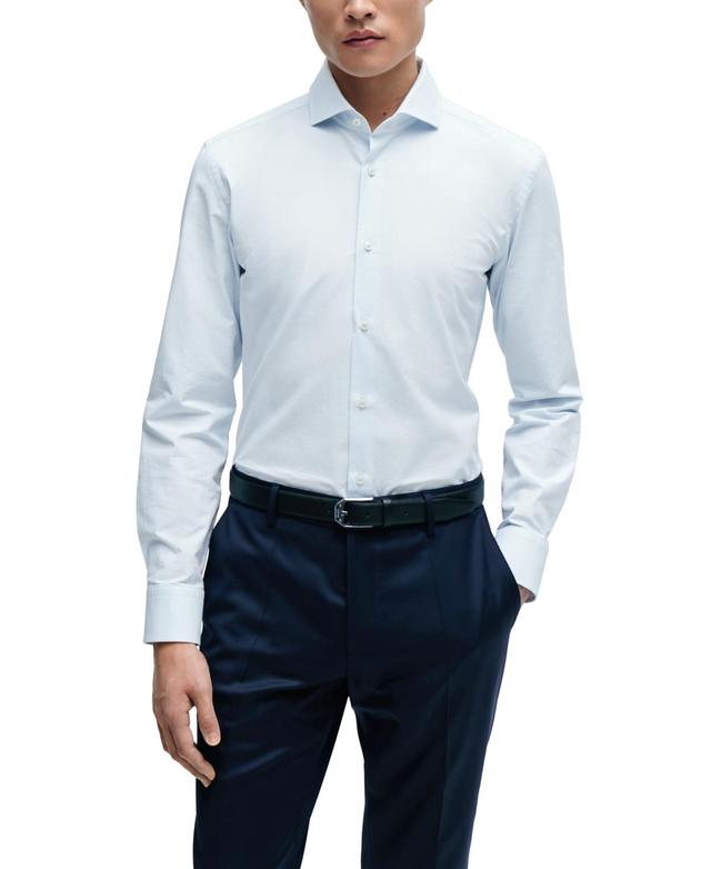 Boss by Hugo Boss Mens Easy-Iron Structured Slim-Fit Shirt - Light Product Image