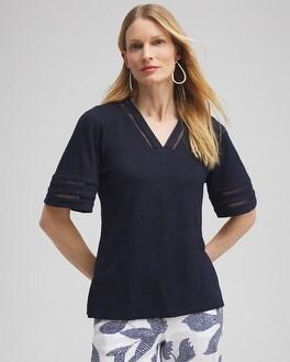 Linen Ladder Lace Tee Product Image