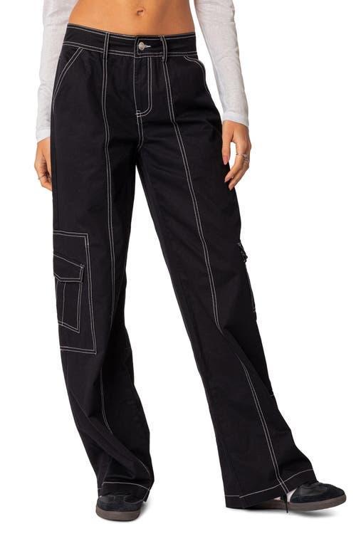 EDIKTED Helen Low Rise Wide Leg Cargo Pants Product Image