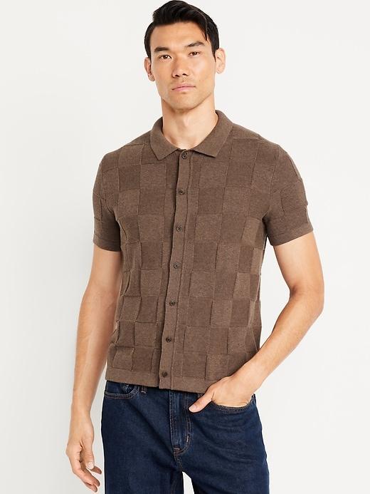 Textured Button-Down Sweater Product Image