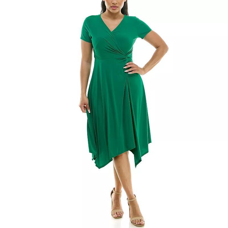 Womens Nina Leonard Uneven-Hem Dress Product Image