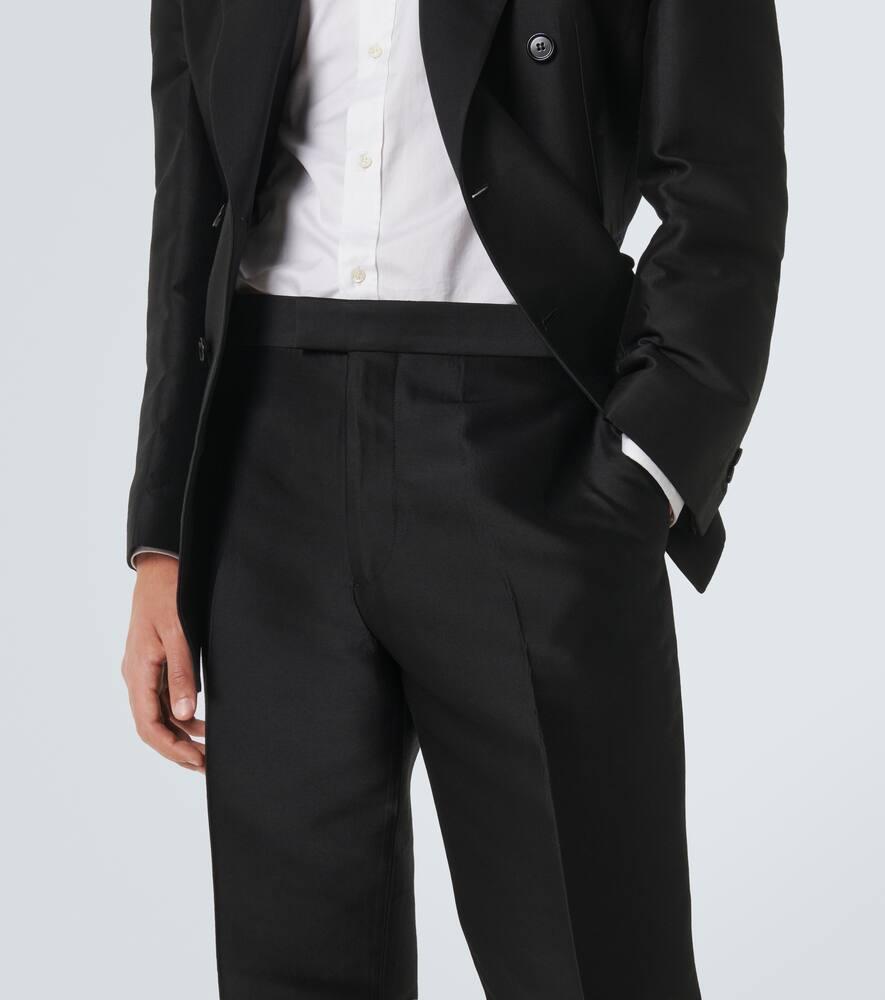 BURBERRY Wool And Silk Suit Pants In Black Product Image