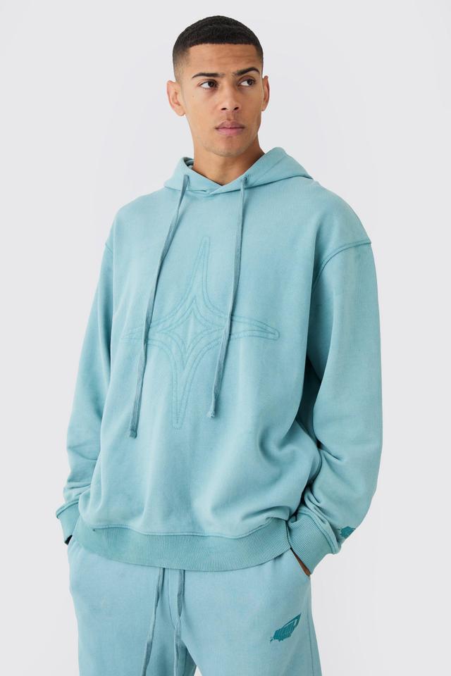 Oversized Washed Quilted Hoodie | boohooMAN USA Product Image