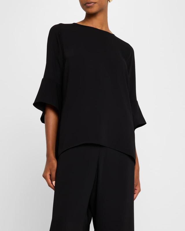 Julia Bell-Sleeve Crepe Tunic Product Image