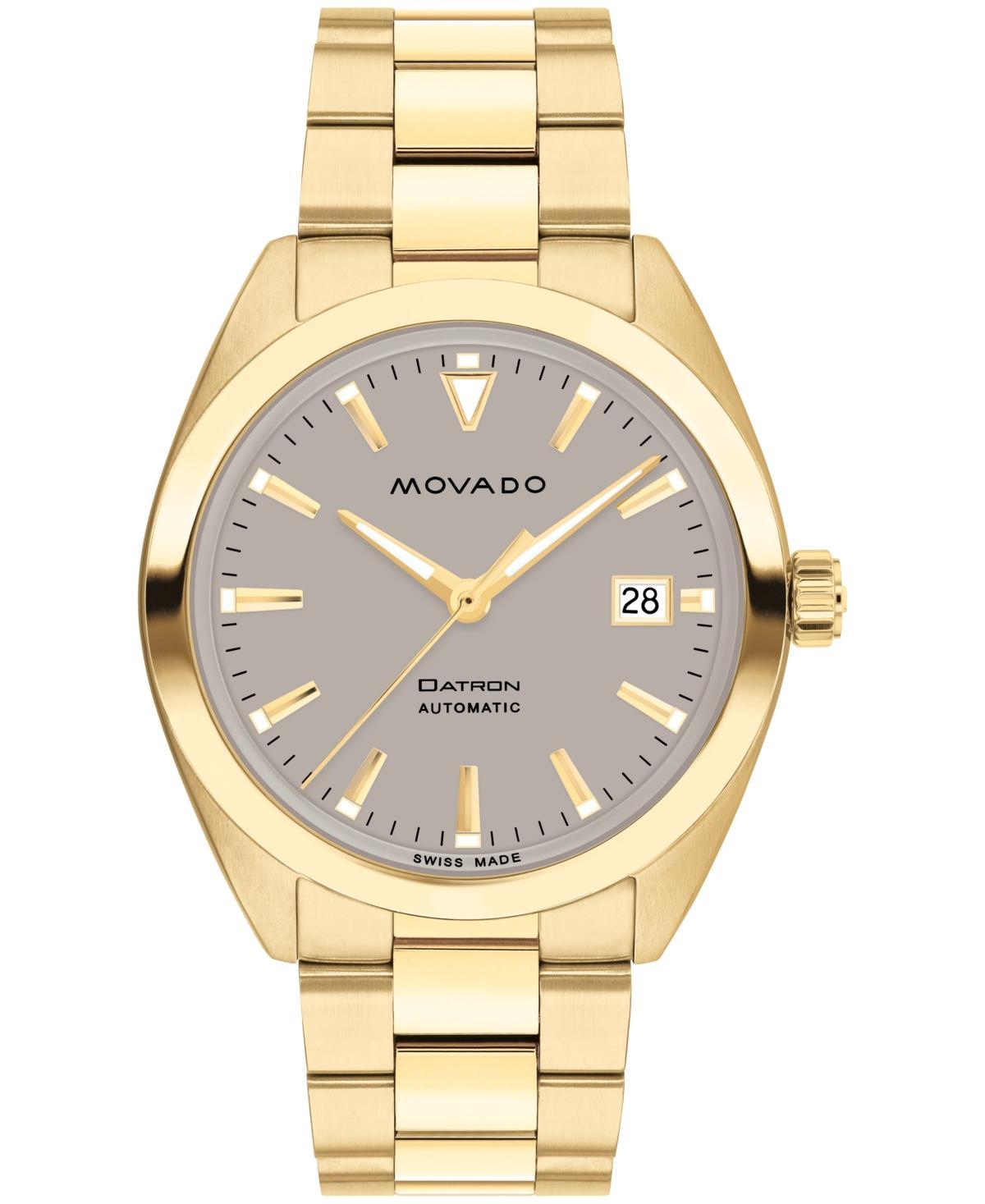 Movado Mens Datron Swiss Auto Ionic Plated Gold Steel Watch 40mm - Gold-Tone Product Image