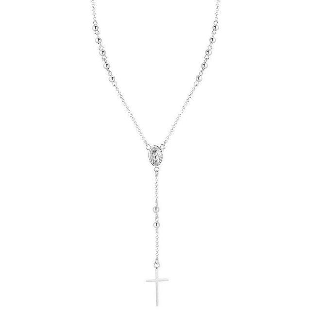 Sunkissed Sterling Rosary Lariat Necklace, Womens Silver Tone Product Image