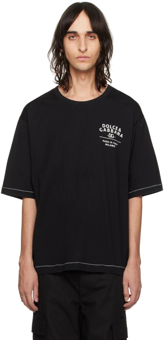 Logo-print Cotton T-shirt In Nero Product Image