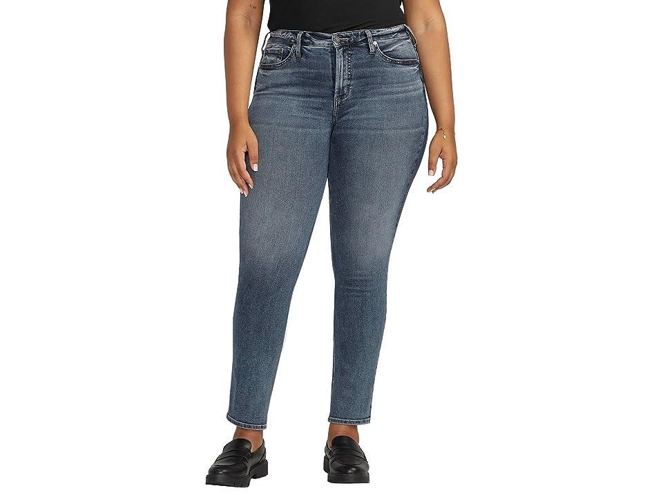 Silver Jeans Co. Plus Size Most Wanted Mid-Rise Straight Leg Jeans W63413EDB341 (Indigo) Women's Jeans Product Image