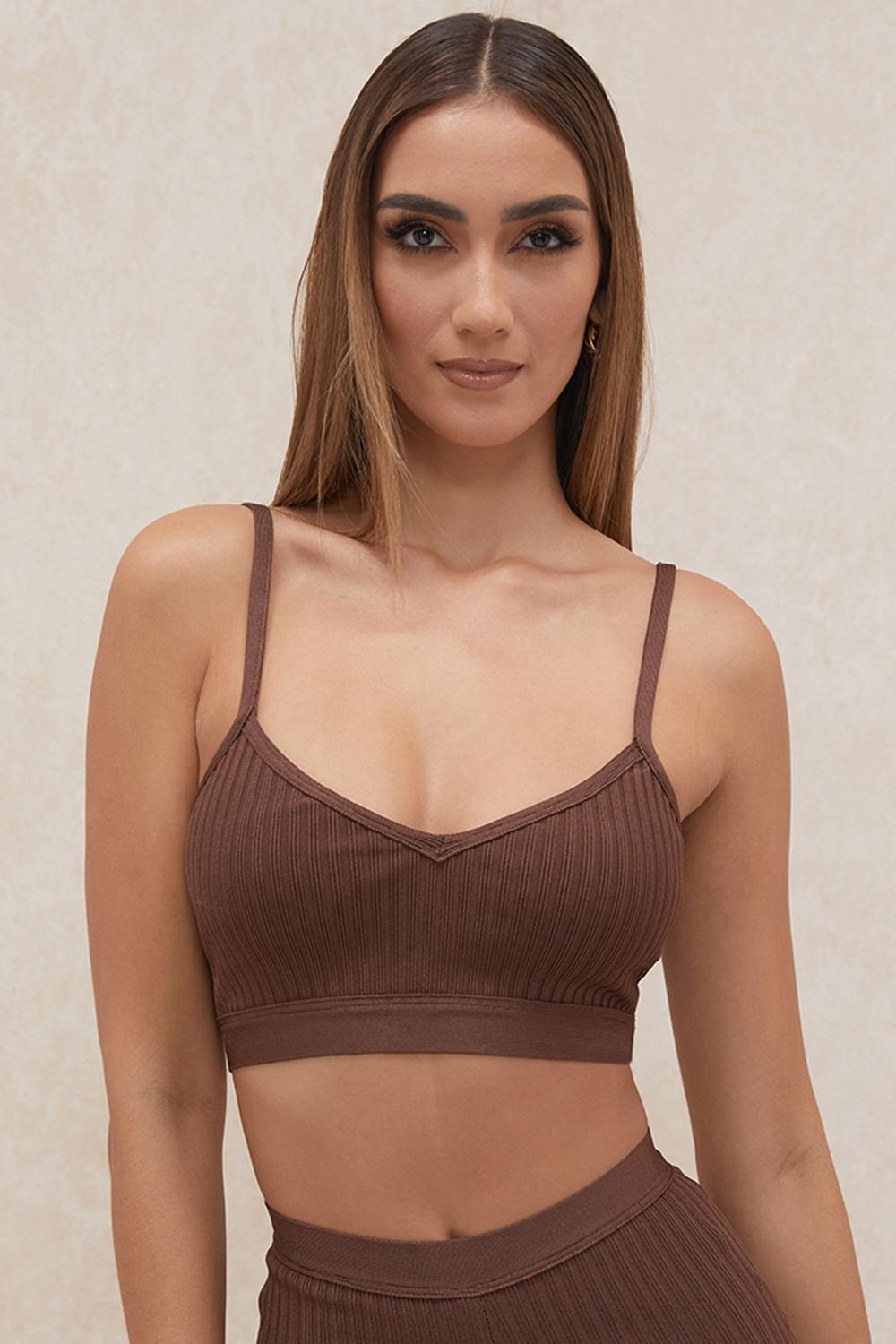 Evie Chocolate Bandage Bralette Product Image