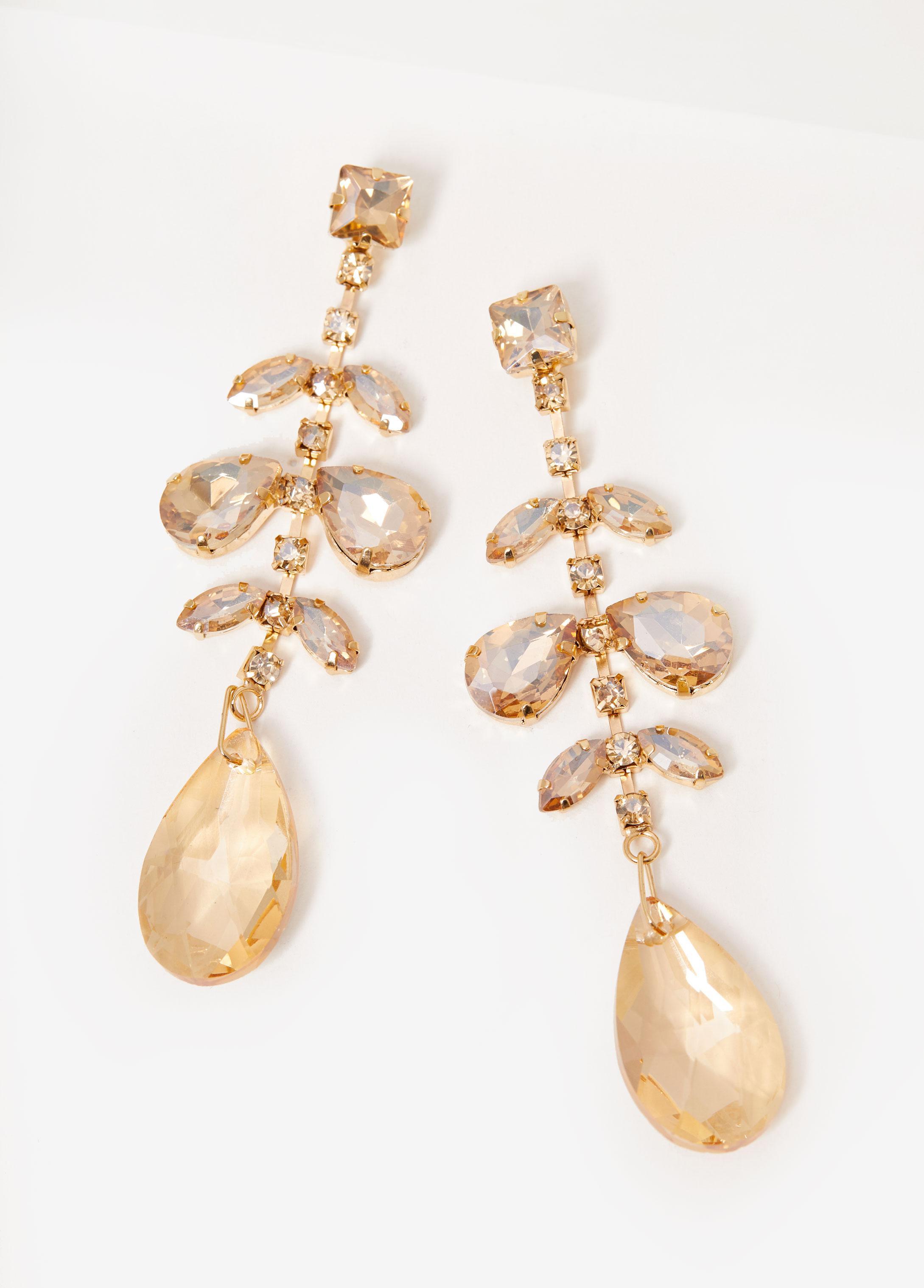 Crystal Leaf Drop Earrings Product Image