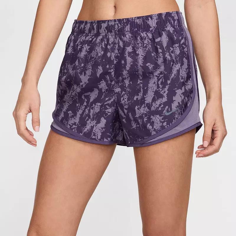 Nike Womens One Tempo Dri-fit Brief-Lined Printed Running Shorts - Daybreak/daybreak/gravity Purple Product Image