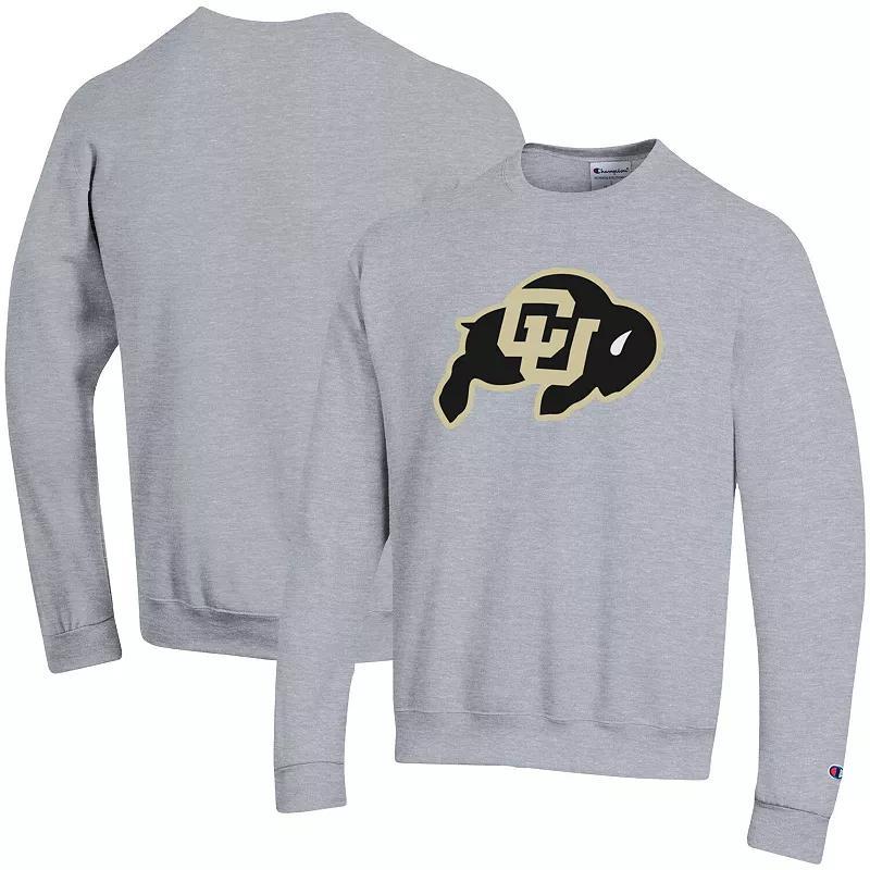 Mens Champion Heather Gray Colorado Buffaloes Primary Logo Pullover Sweatshirt Product Image