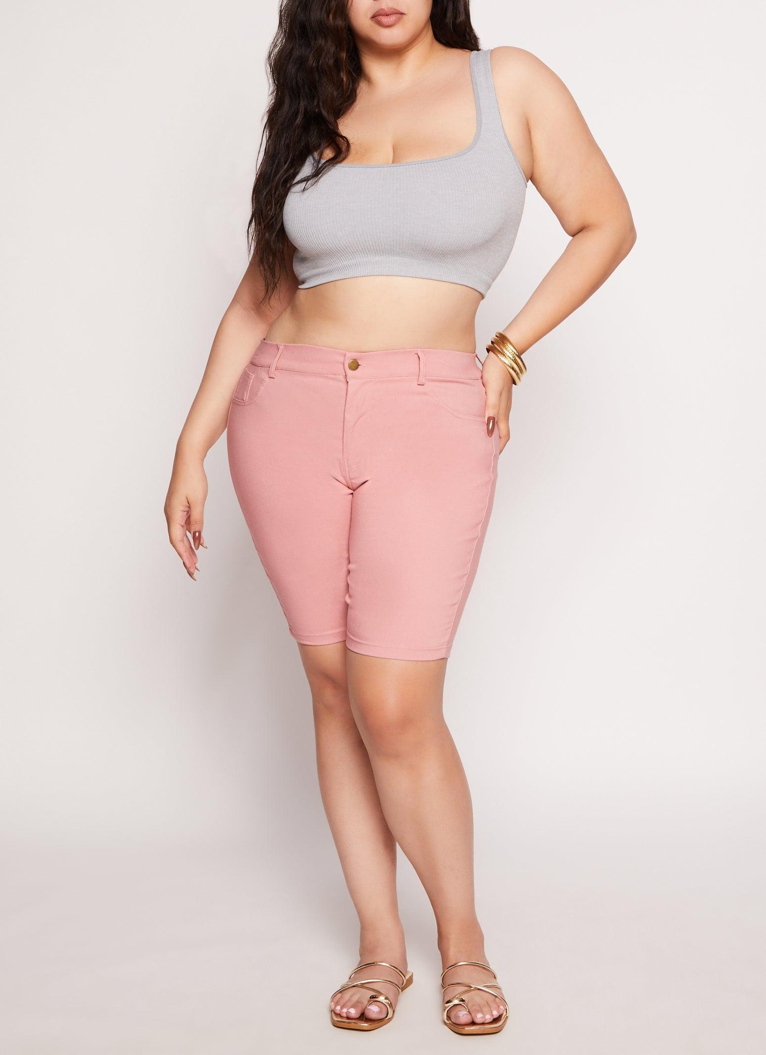 Womens Plus Size Hyperstretch High Waist Bermuda Shorts Product Image