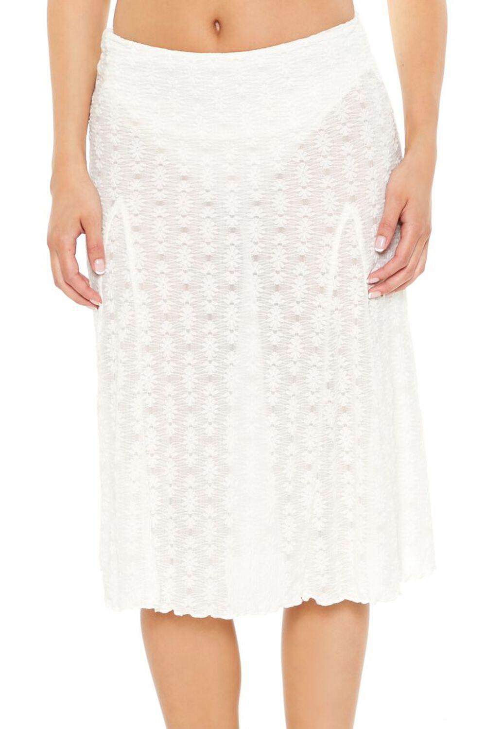 Lace A-Line Midi Skirt | Forever 21 Product Image