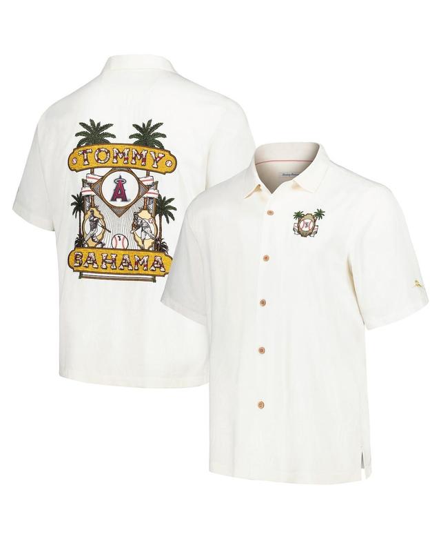 Tommy Bahama Mens White Los Angeles Angels Pitchers Paradiso Button-Up Camp Shirt Product Image