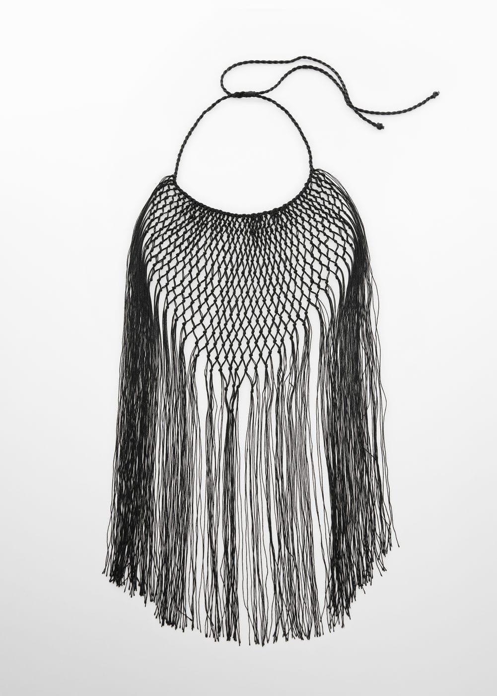 MANGO - Fringed net necklace - One size - Women Product Image