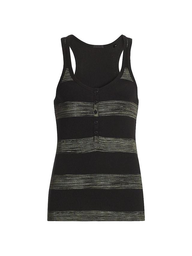 Womens Striped Cotton Tank Top Product Image