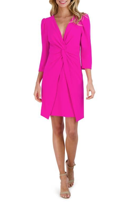 julia jordan Womens Puffed-Shoulder Twist-Front Dress Product Image