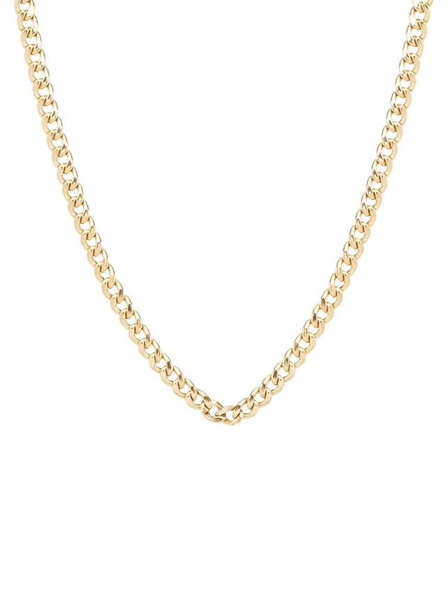 Womens 14K Yellow Gold Medium Curb Chain Necklace Product Image