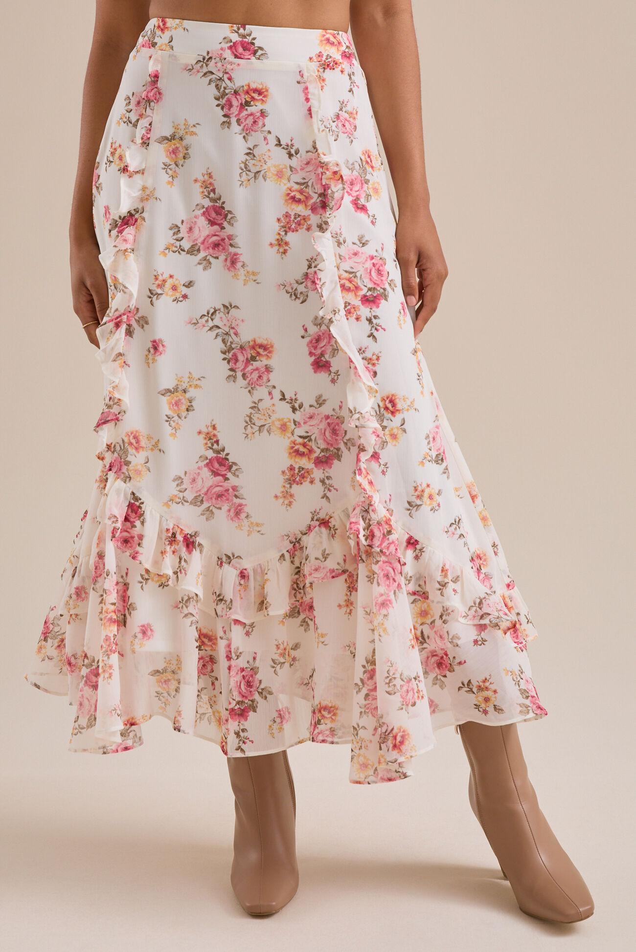 Isabella Floral Midi Skirt Product Image