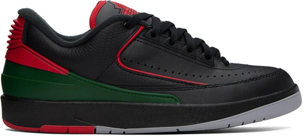 Black Air Jordan 2 Low Origins Sneakers In Black/fire Red-fir-c Product Image