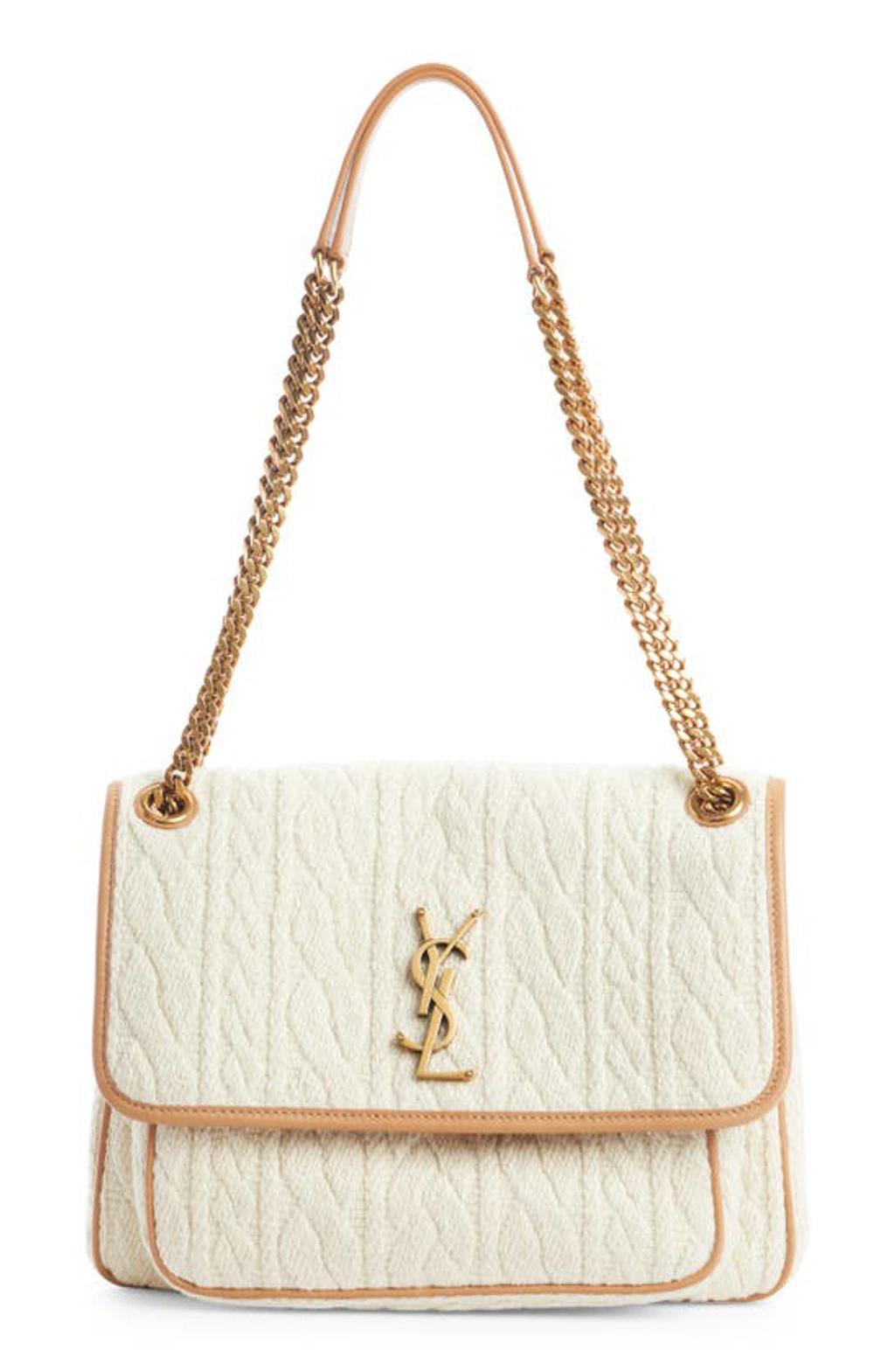 SAINT LAURENT Medium Niki Jacquard Shoulder Bag In Soy Milk Product Image