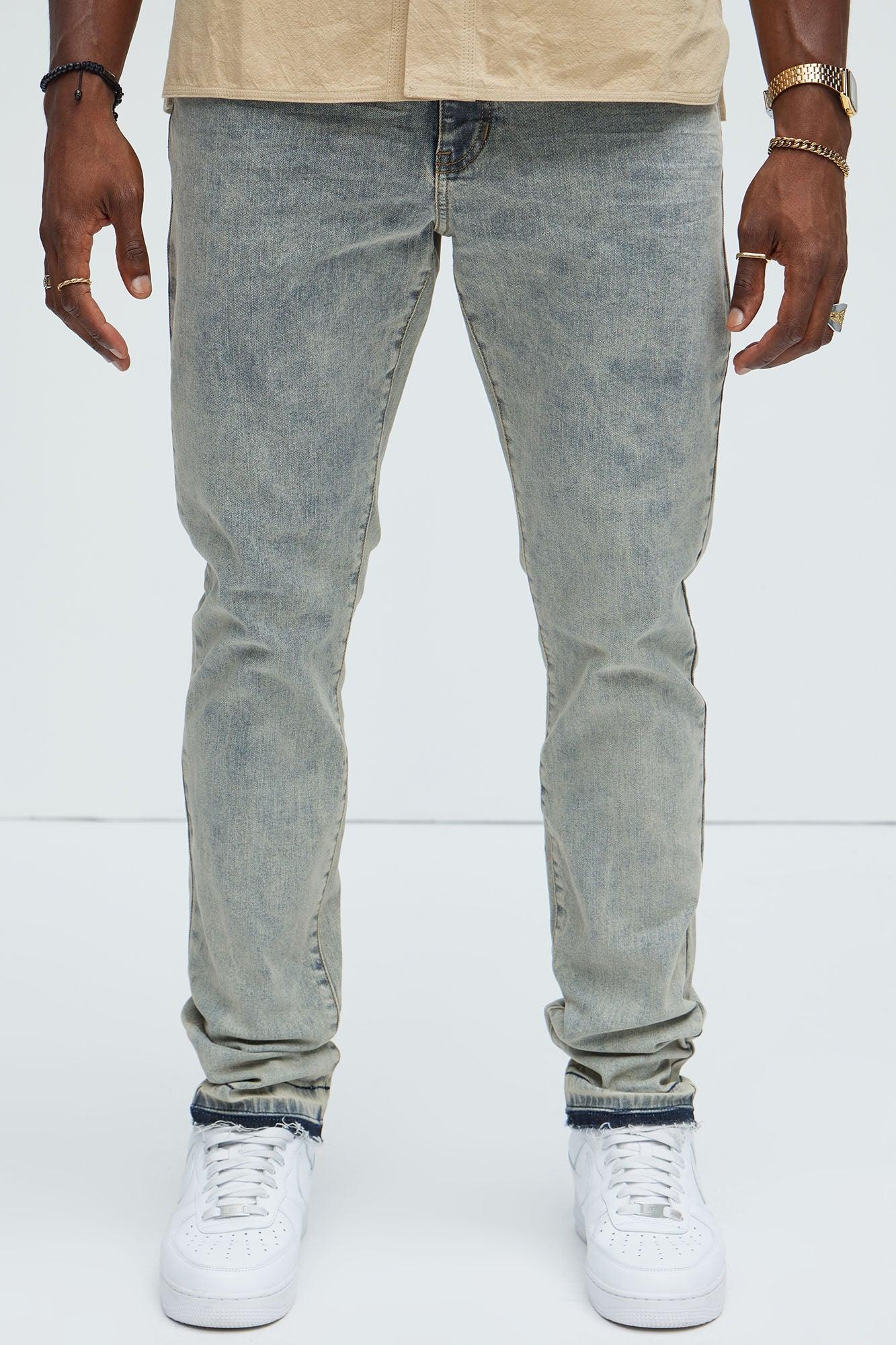 Devin Stacked Skinny Jeans - Grey Product Image