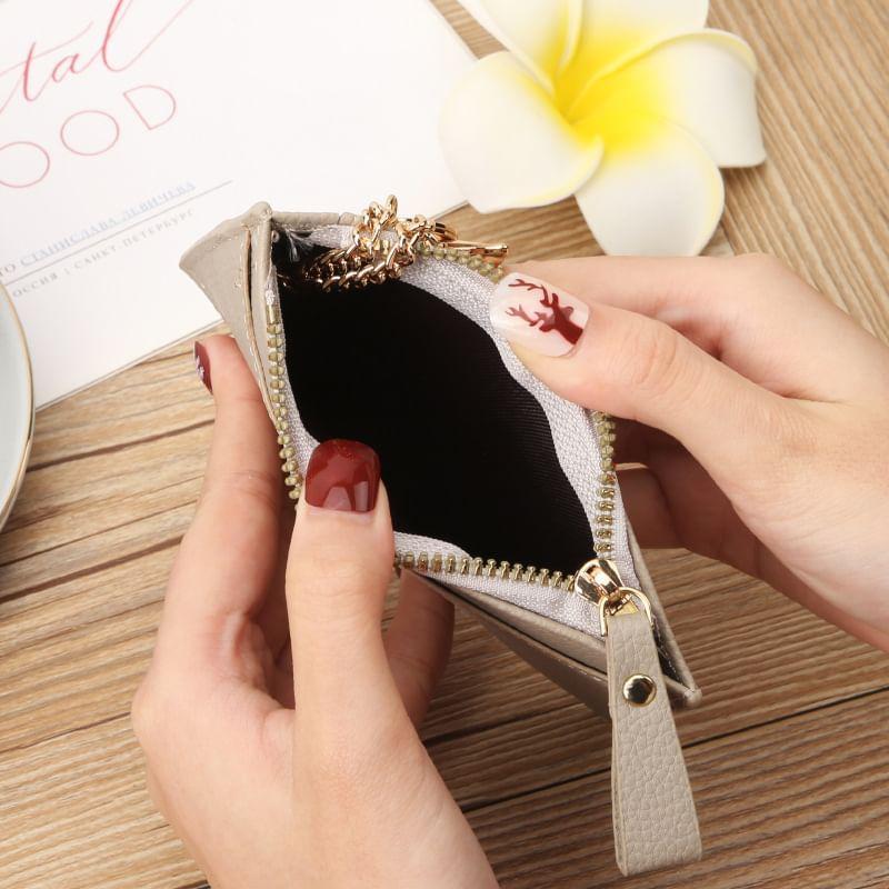 Plain Faux Leather Card Holder Product Image