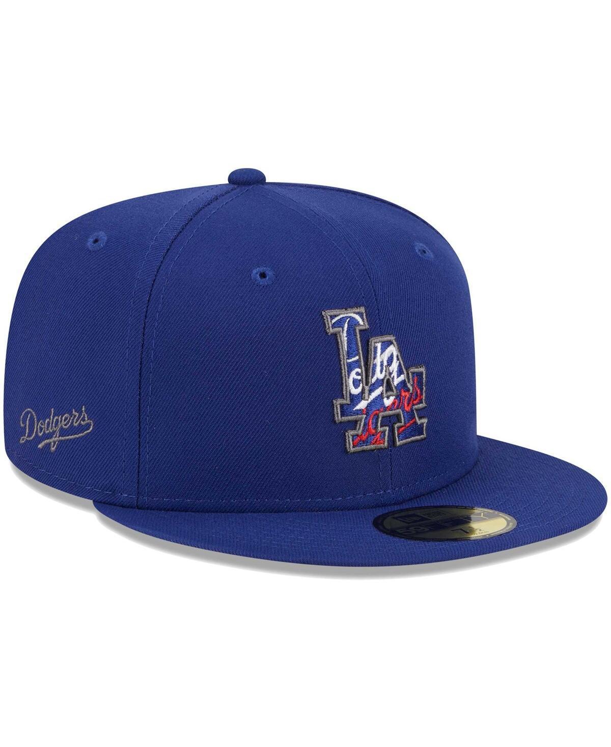 Mens New Era Royal Los Angeles Dodgers Script Fill 59FIFTY Fitted Hat Product Image