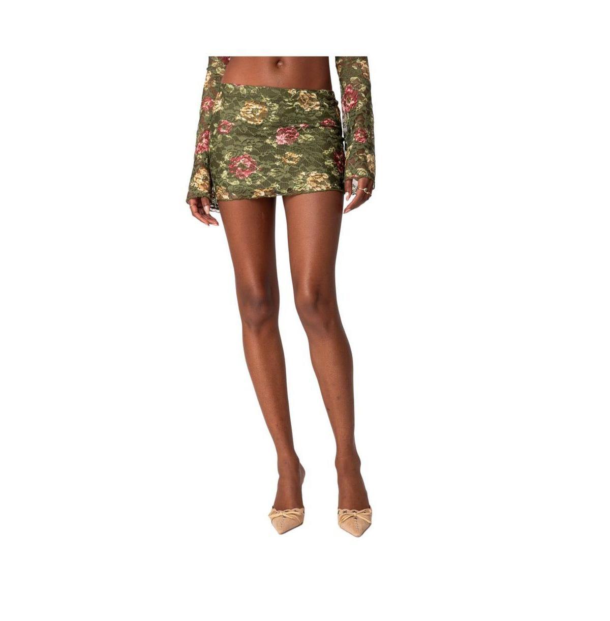 EDIKTED Orchard Floral Lace Miniskirt Product Image