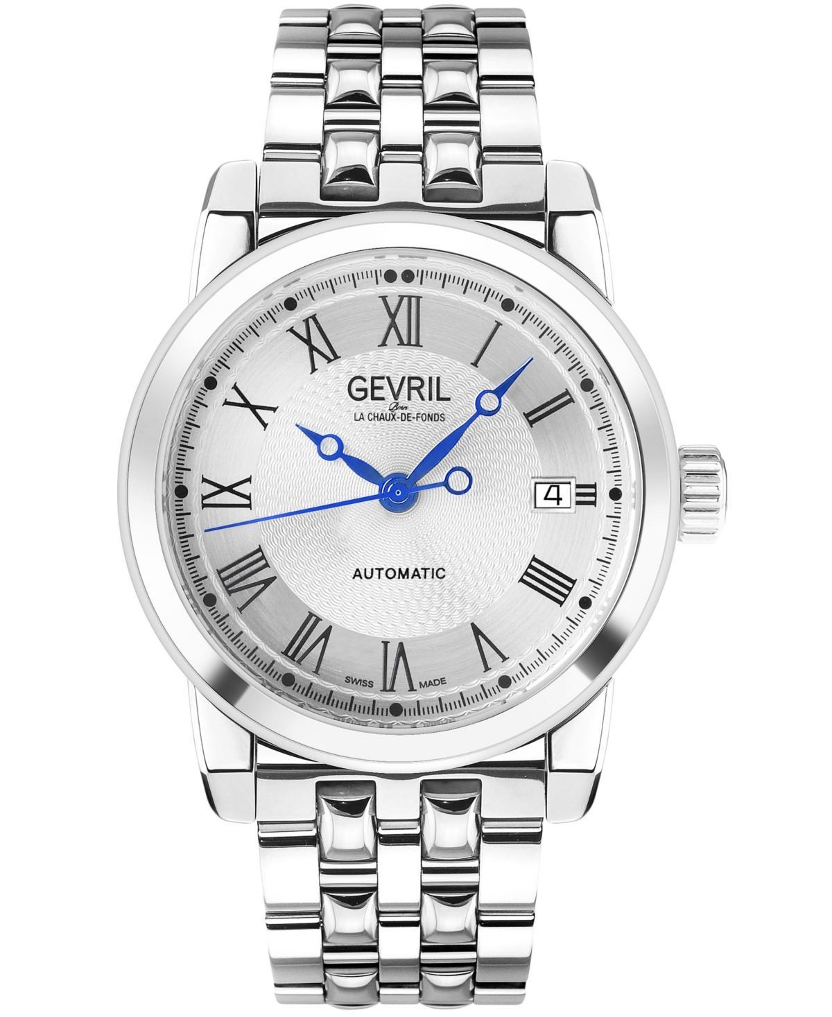 Gevril Mens Madison Swiss Automatic Silver-Tone Stainless Steel Watch 39mm Product Image