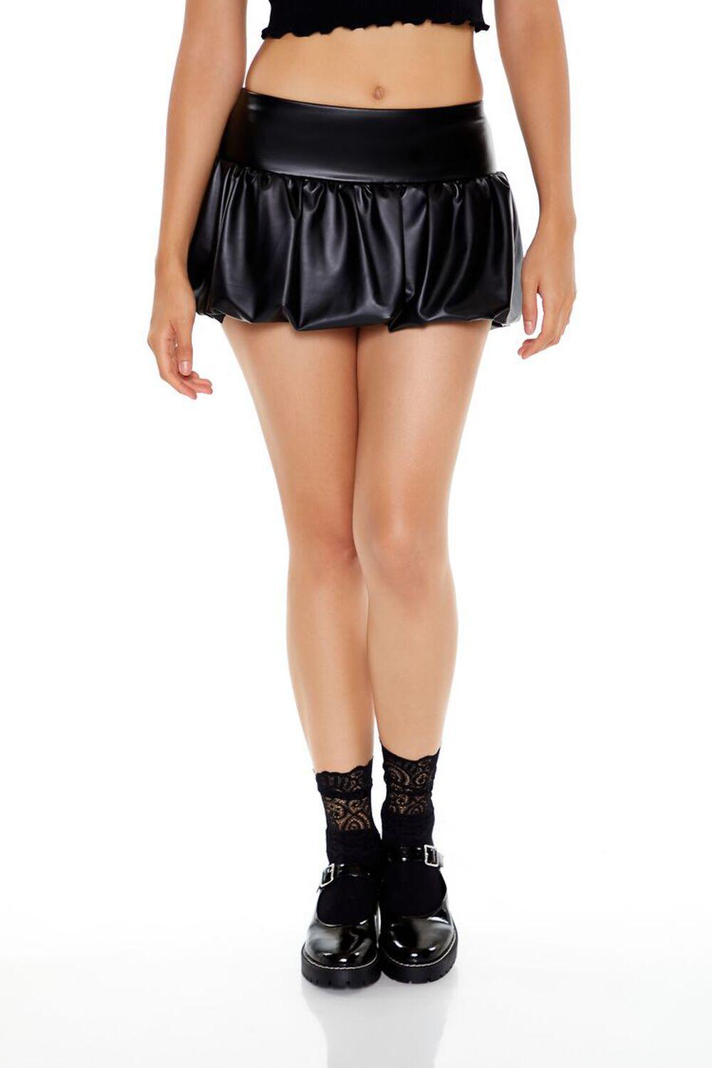 Faux Leather Bubble Mini Skirt | Forever 21 Product Image