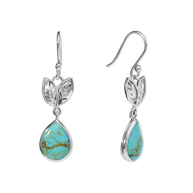 Athra NJ Inc Sterling Silver Blue Stone Drop Earrings, Womens Product Image