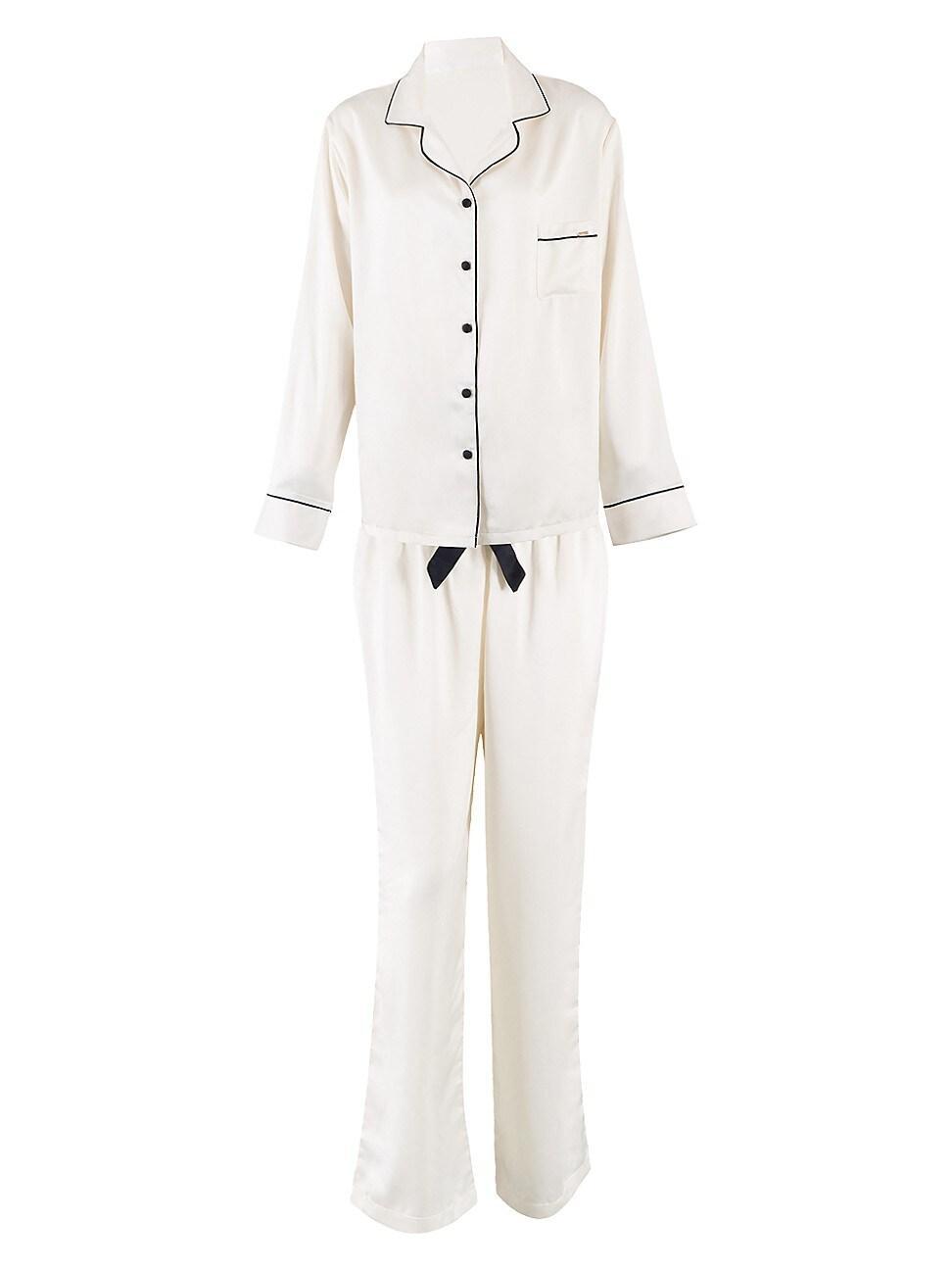 Womens Satin Long Pajamas Product Image