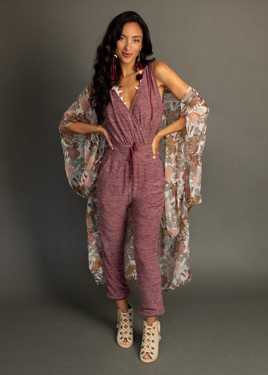 Baylee Jumpsuit in Heather Plum Product Image