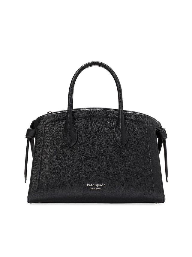 Kate Spade New York Knott Pebbled Leather Medium Zip Top Satchel Handbags Product Image