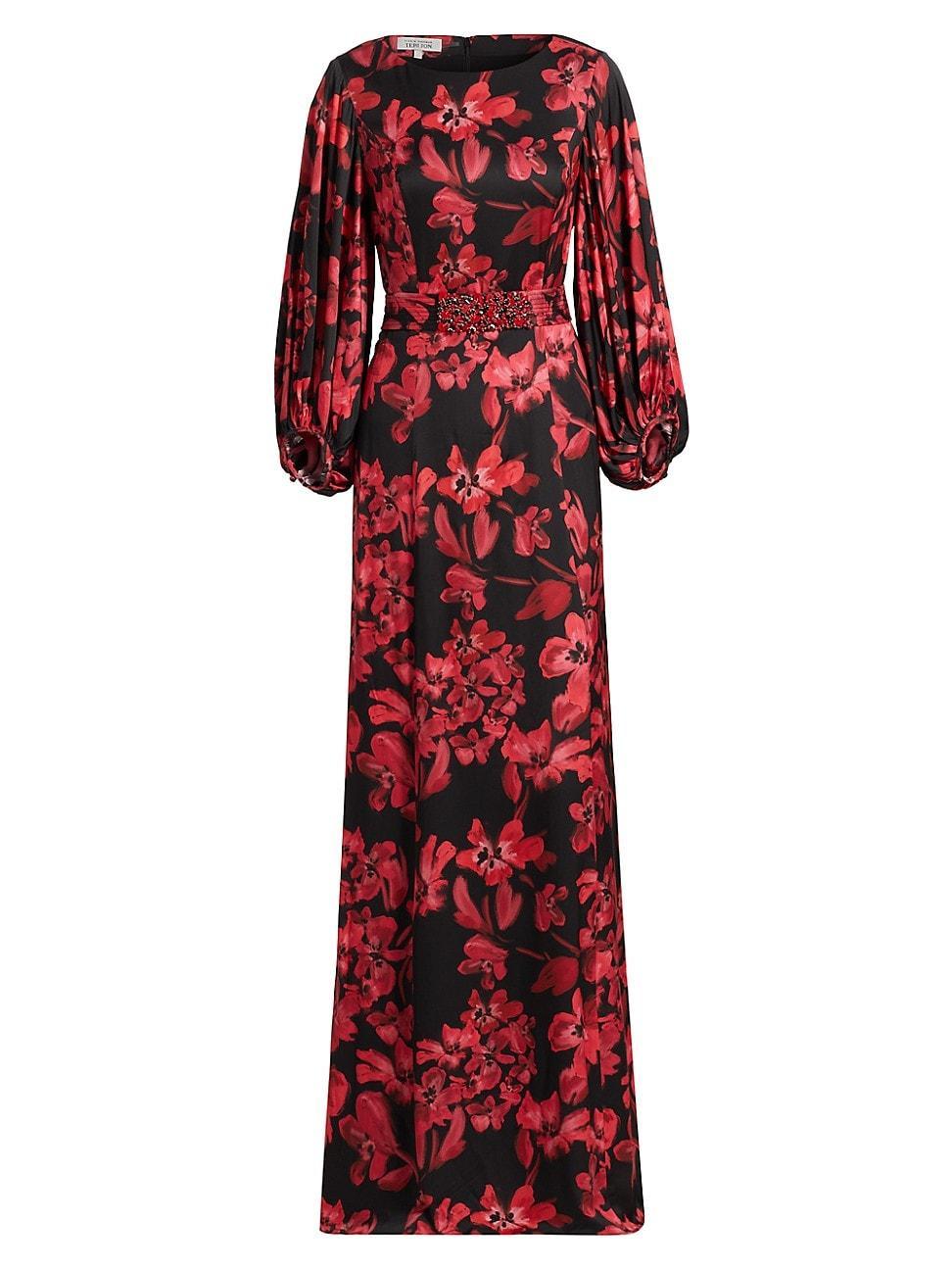 Womens Floral Twill Gown Product Image