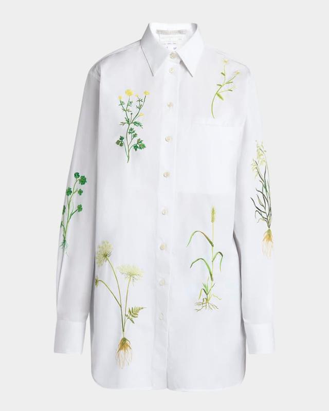 Floral Embroidered Button Down Blouse Product Image