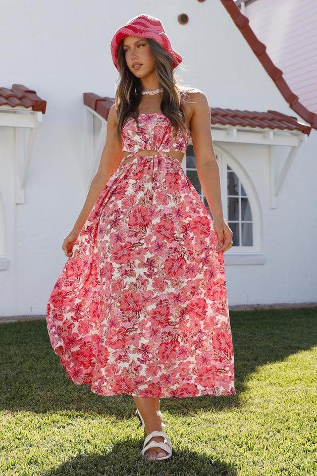 Daydreams In Spring Maxi Dress Pink Product Image