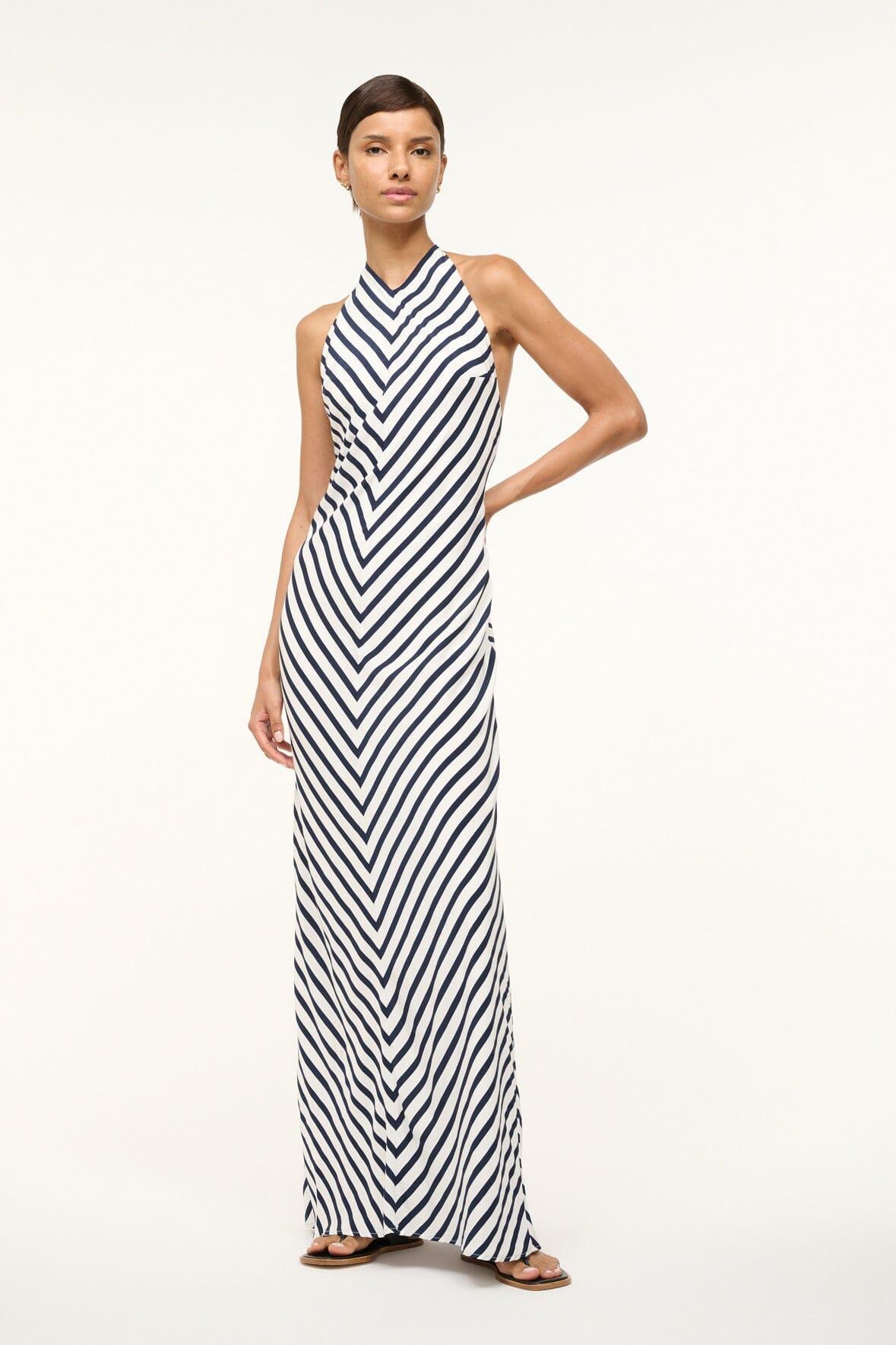 JULIE DRESS | WHITE NAVY STRIPE Product Image