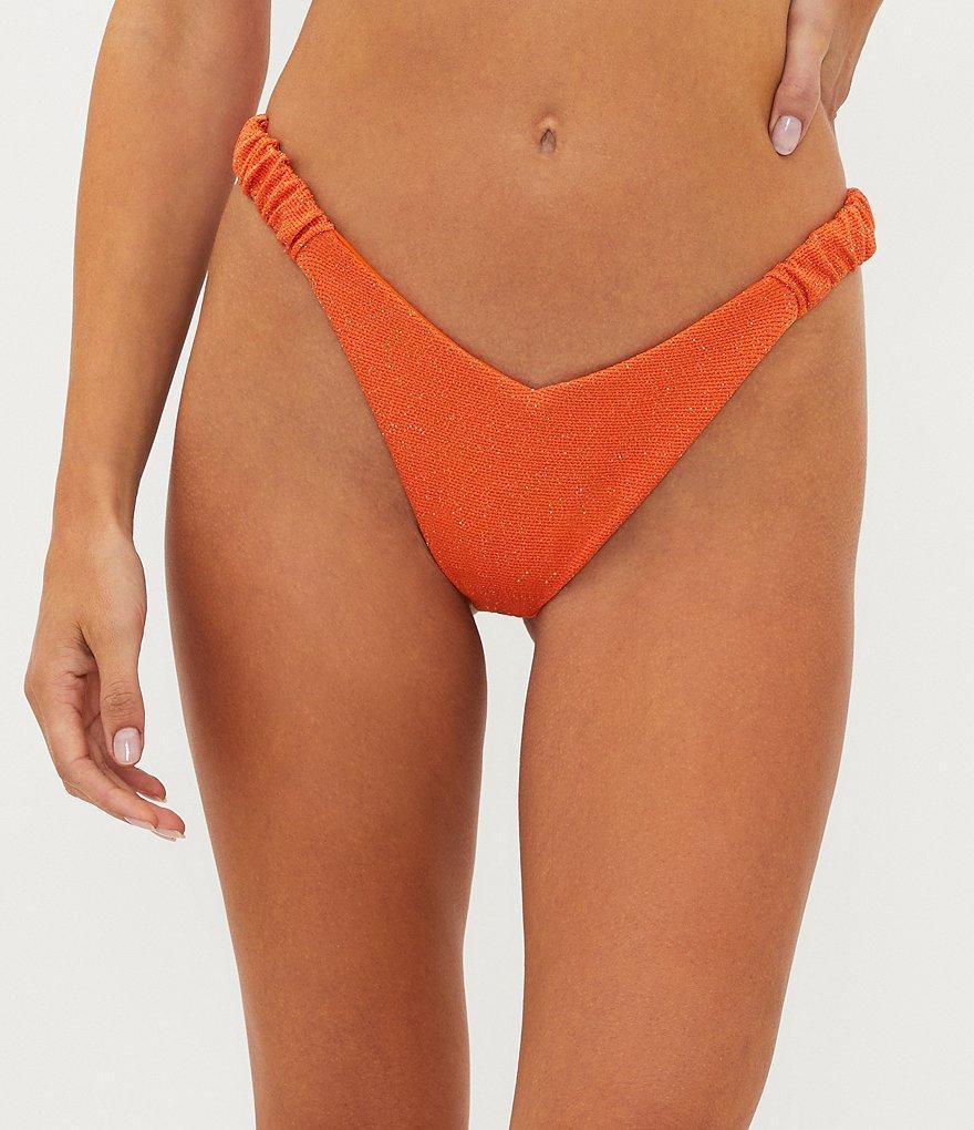 Beach Riot Phoebe Sparkle Scrunch High Cut Cheeky Swim Bottom Product Image