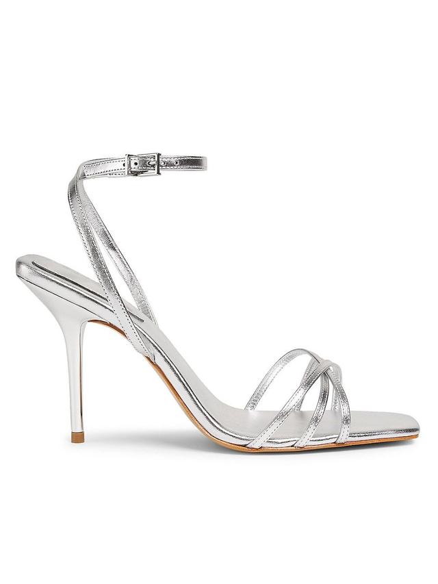 Womens Amelia 100MM Metallic Leather Strappy Sandals Product Image