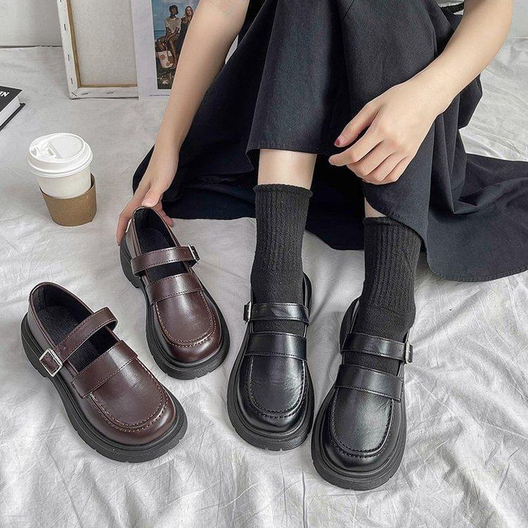 Faux Leather Platform Loafers product image