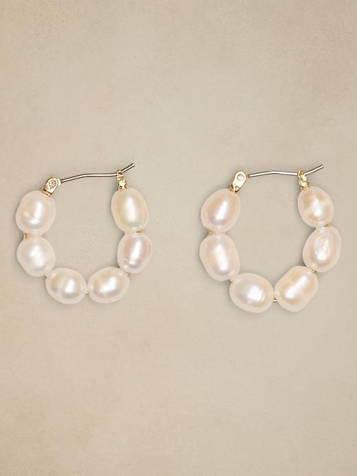 Pearl Hoop Earrings product image