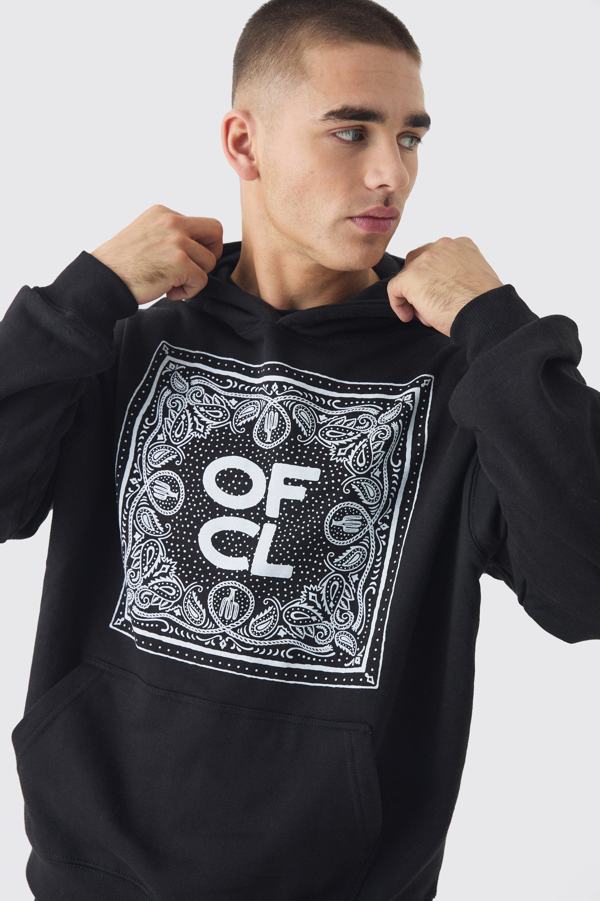 Boxy OFCL Bandana Box Graphic Hoodie | boohooMAN USA Product Image