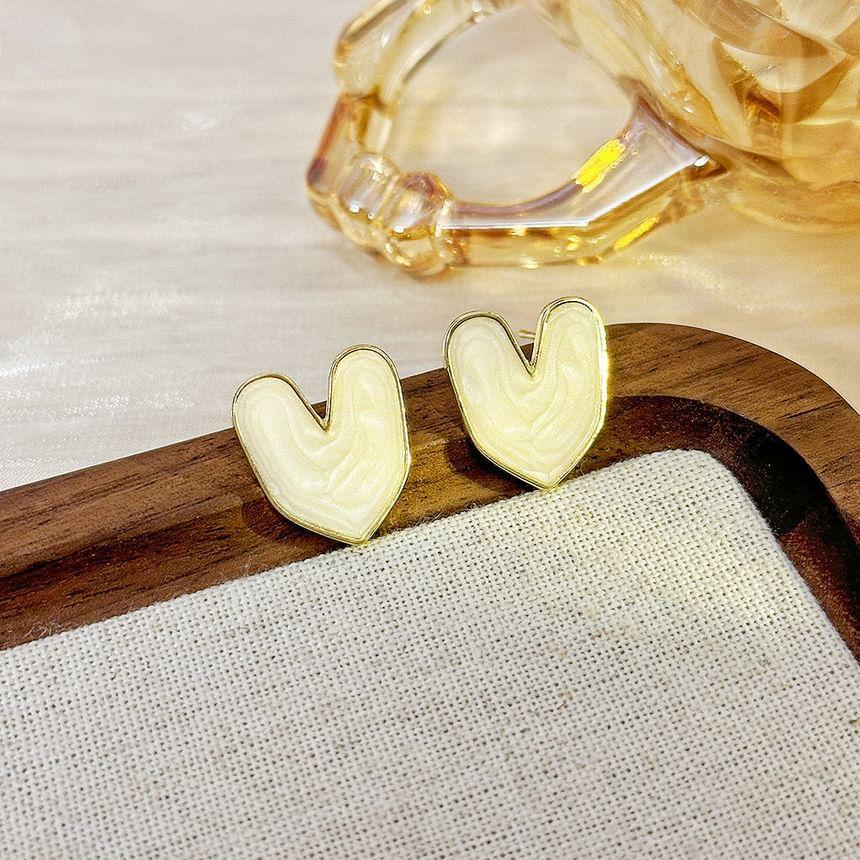 Heart Glaze Alloy Stud Earring Product Image