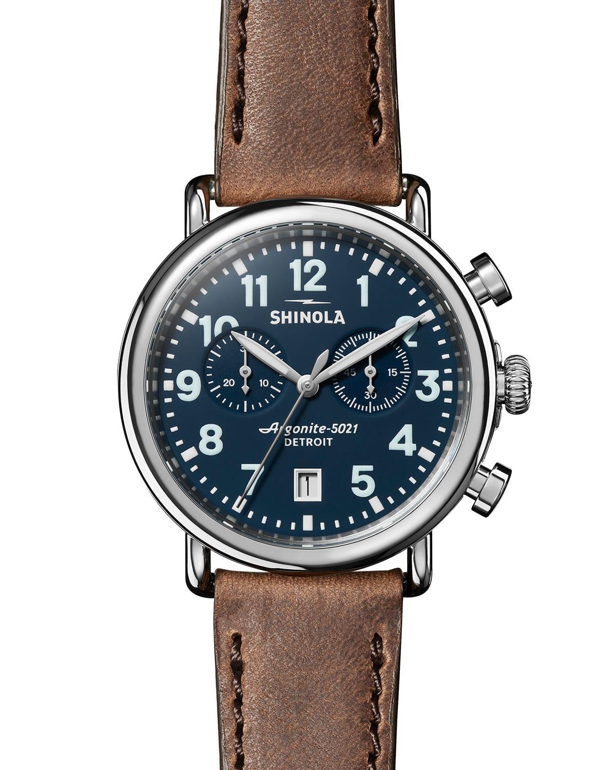 Shinola Runwell Chronograph Leather Strap Watch, 41mm Product Image